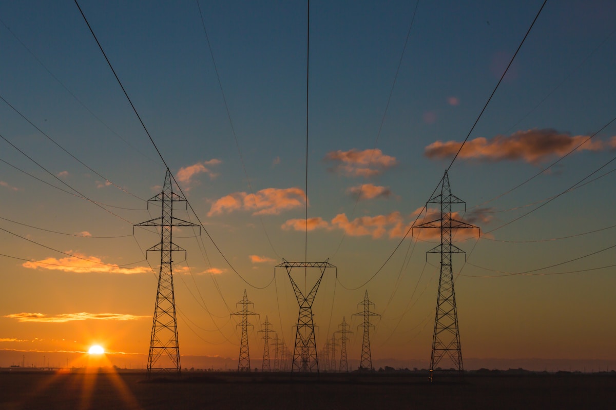 High-voltage transmission lines and electrical grid infrastructure
